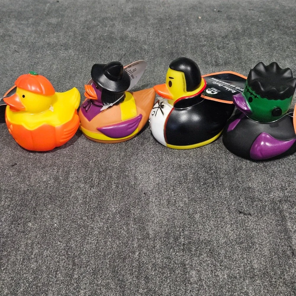 Greenbrier International Halloween Rubber Duck Set Pumpkin Witch Vampire 4 Pack